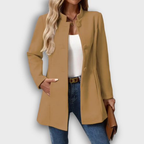 Manteau femme élégant avec col montant