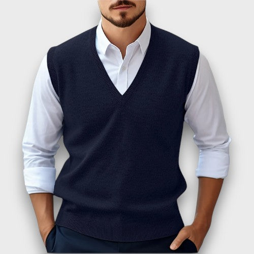 Pull sans manches à col en V (homme)