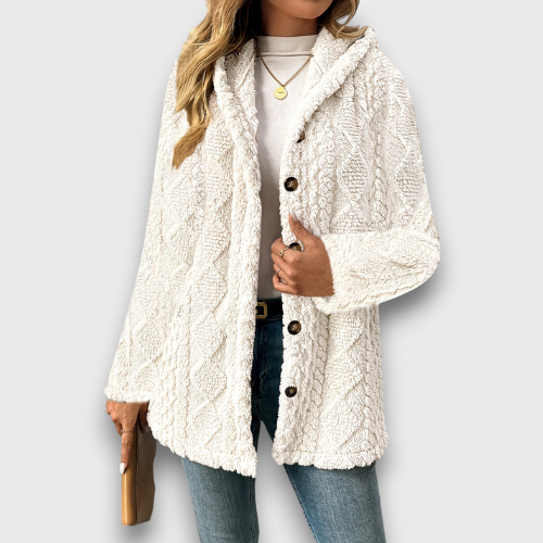 Veste pour femme avec capuche et boutons