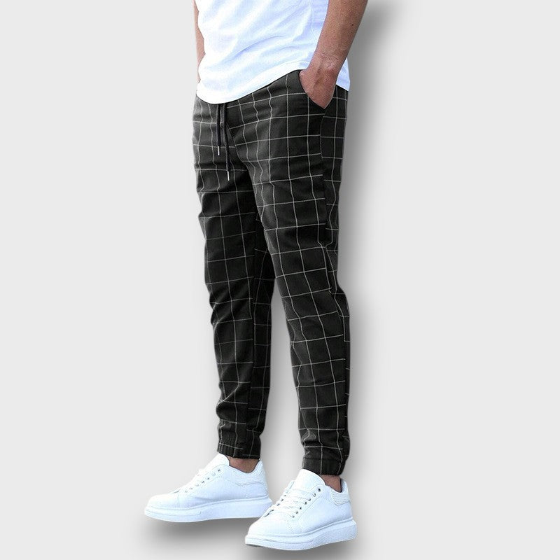 Pantalon de jogging à carreaux avec cordon (homme)