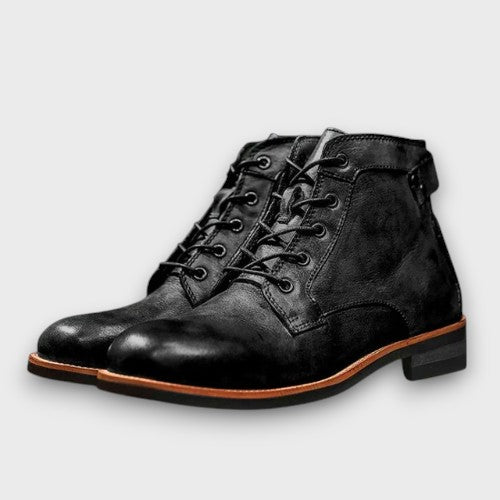 Bottines en cuir à lacets style vintage (homme)