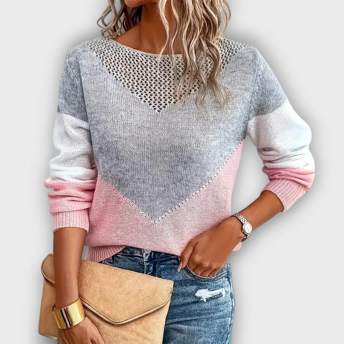Pull en dégradé tricoté avec détail en maille (femme)