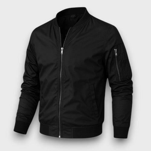 Blouson bomber classique avec fermeture éclair et bords côtelés (homme)