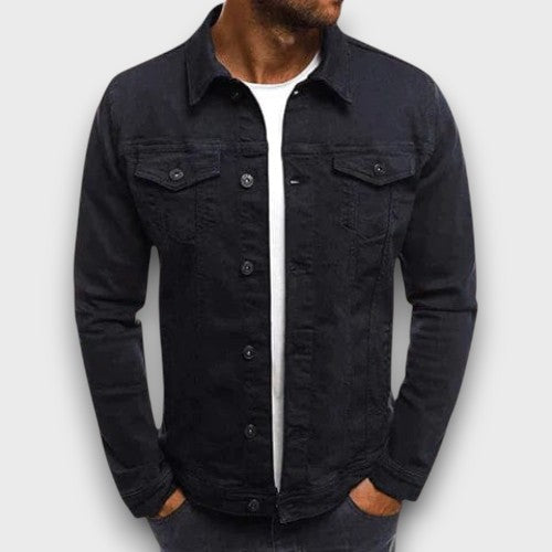 Veste en jean avec poches poitrine et fermeture à boutons (homme)