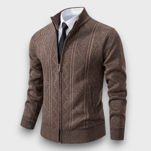 Gilet zippé à motif en tricot (homme)