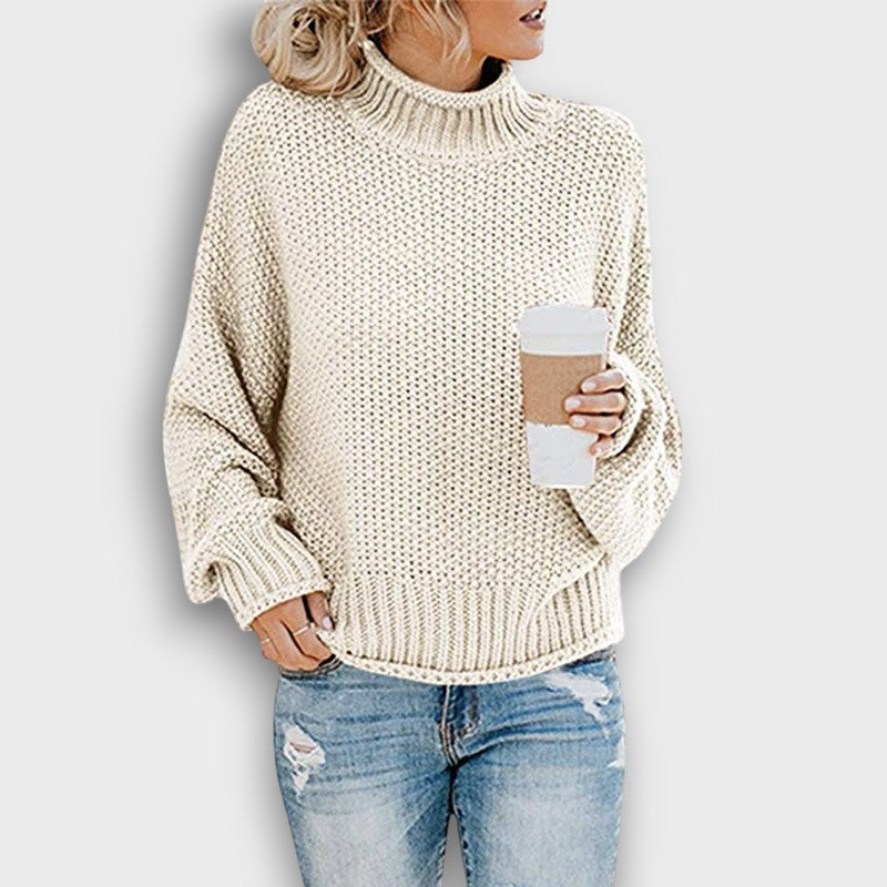 Pull en maille col montant