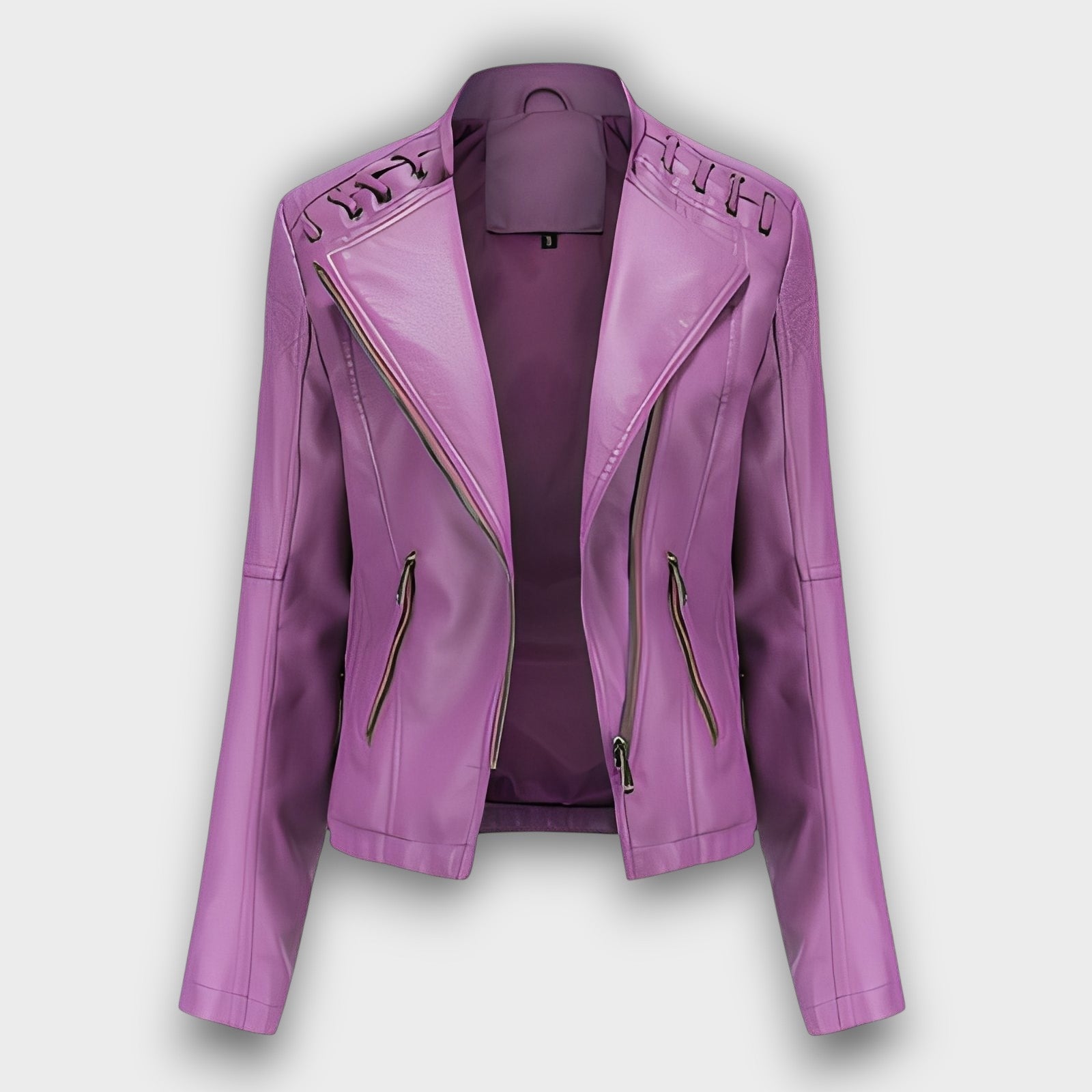 Veste biker en similicuir avec détails décoratifs (femme)