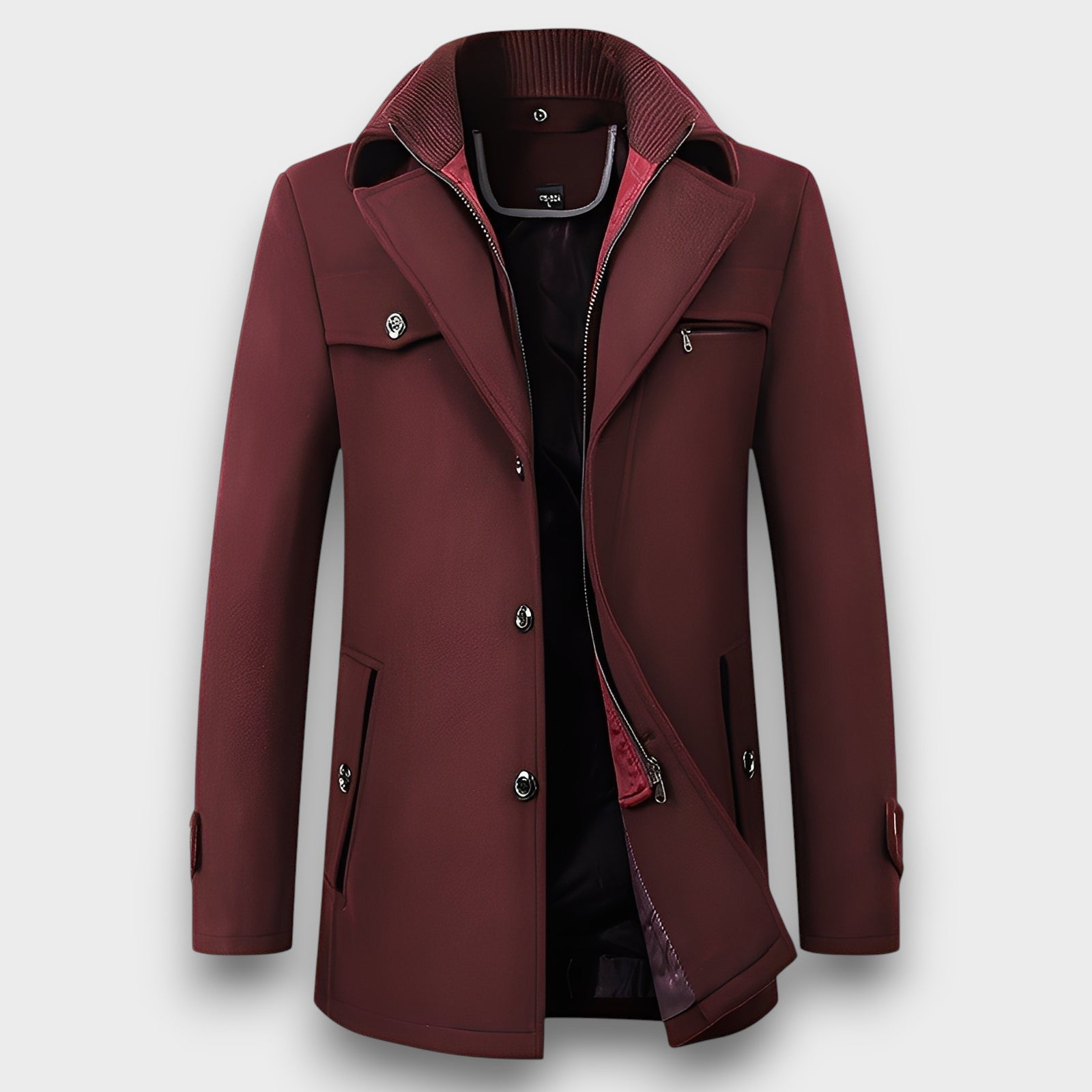 Manteau court classique à col revers (homme)