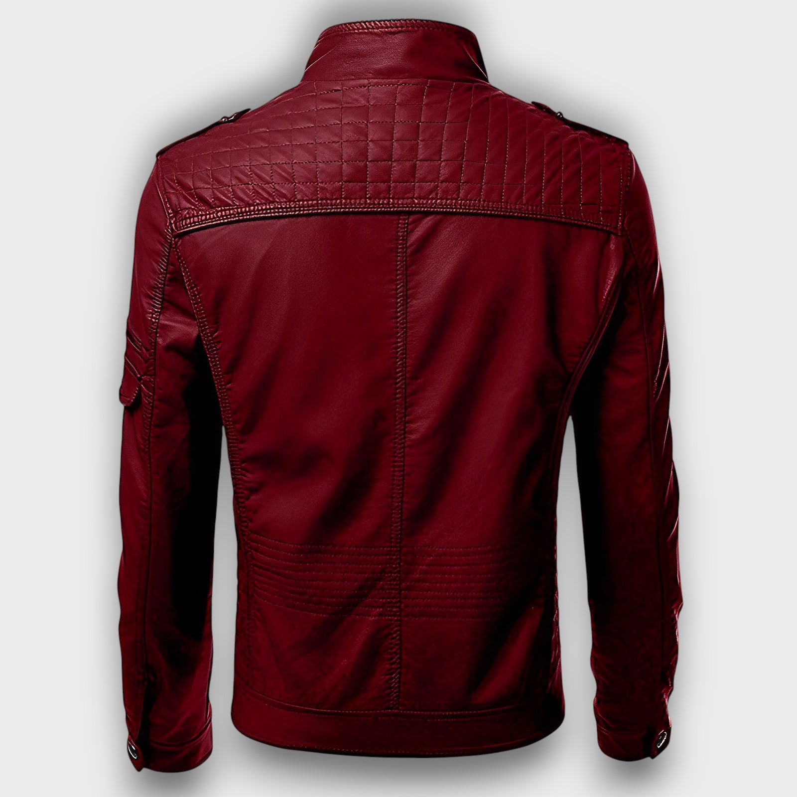 Veste biker en similicuir avec poches zippées (homme)
