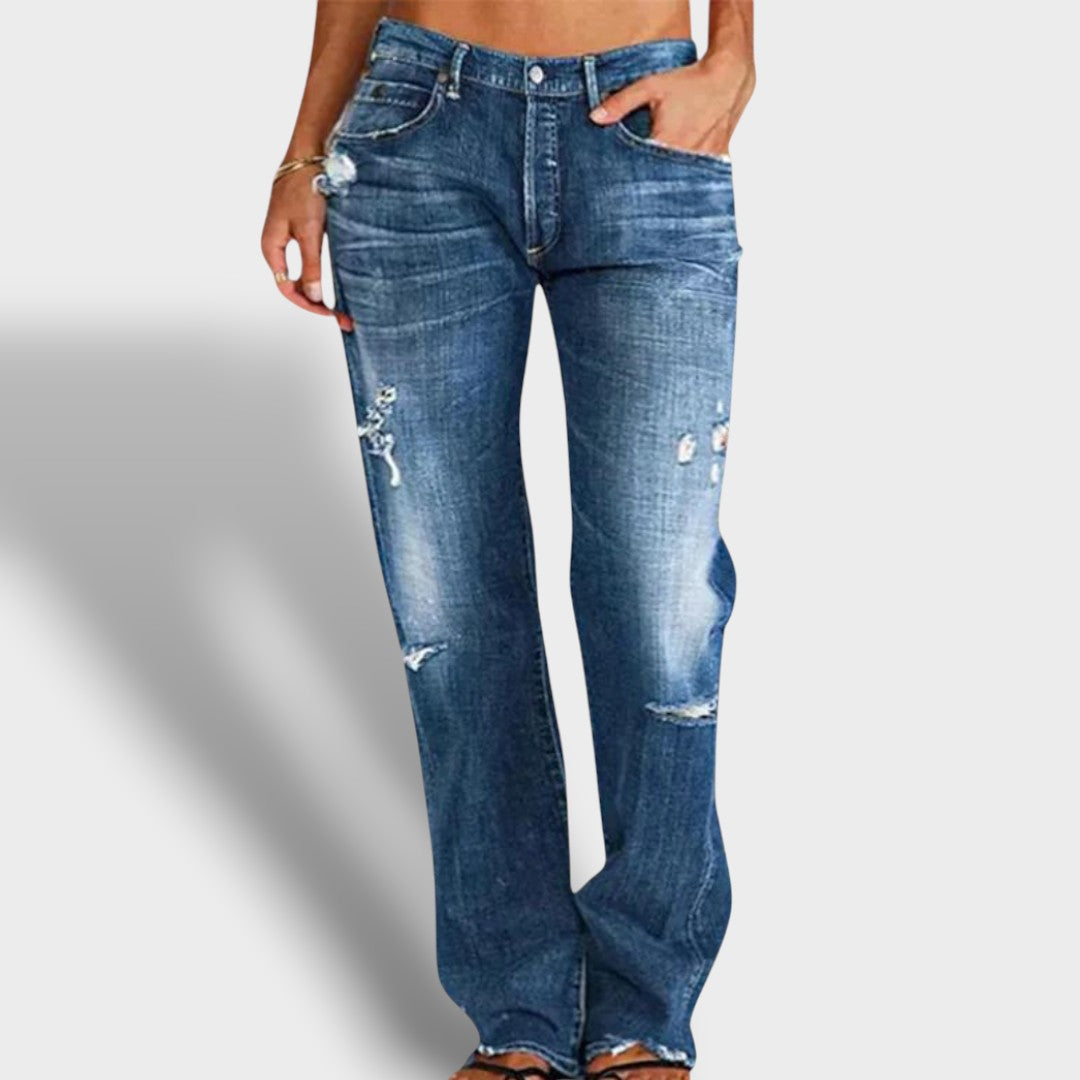 Jean destroy coupe ample (femme)