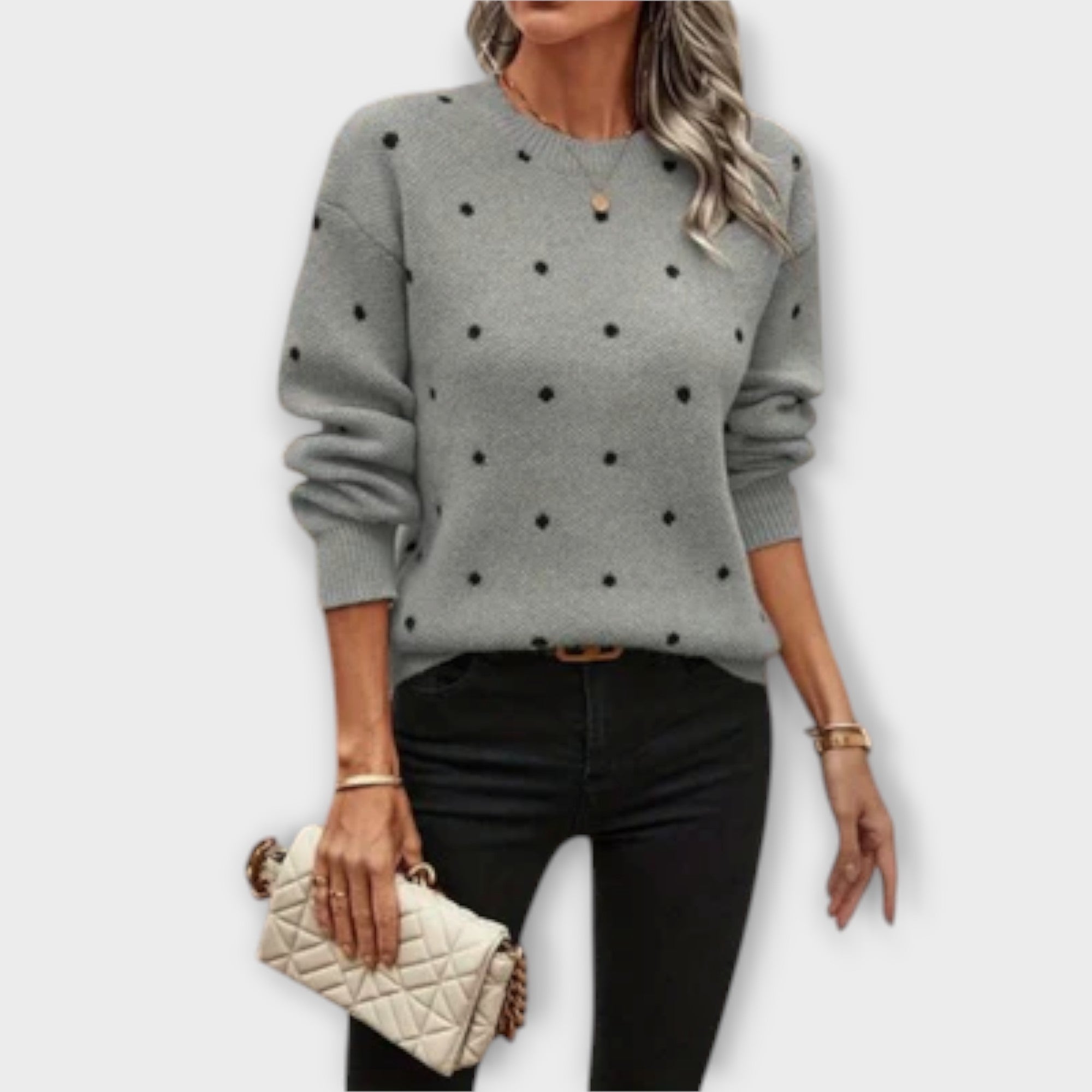 Pull femme à motif pois