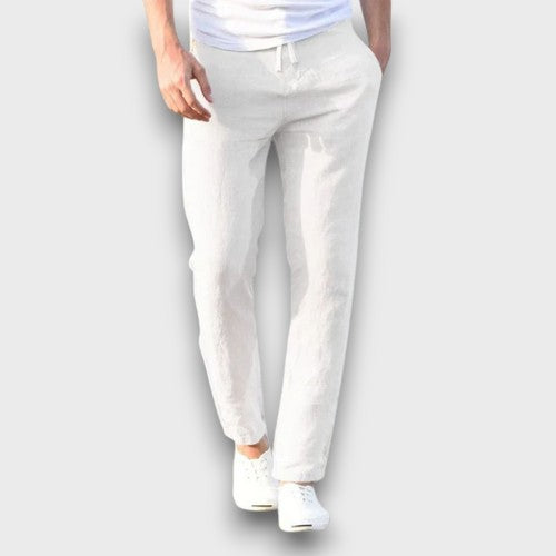 Pantalon léger en lin avec cordon de serrage (homme)