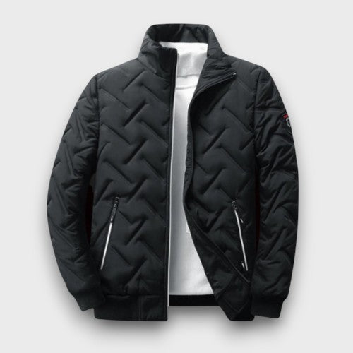 Veste matelassée à motif moderne et col montant (homme)