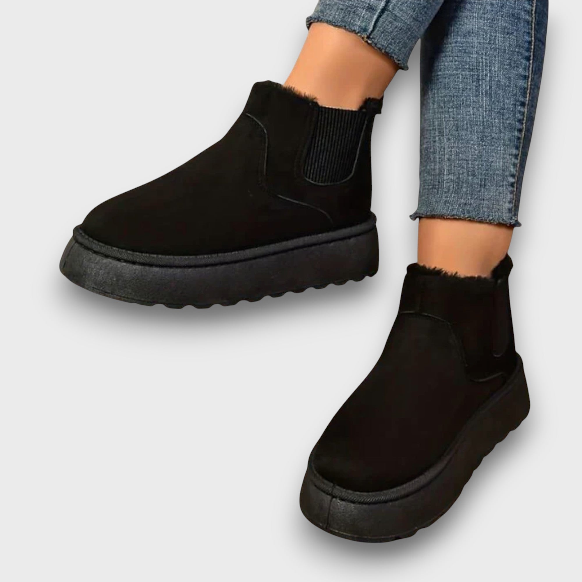 Bottines d’hiver doublées confortables à enfiler (femme)