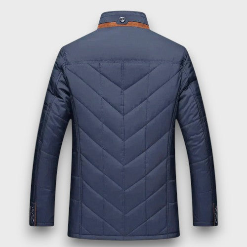 Veste matelassée à col montant avec doublure contrastée (homme)
