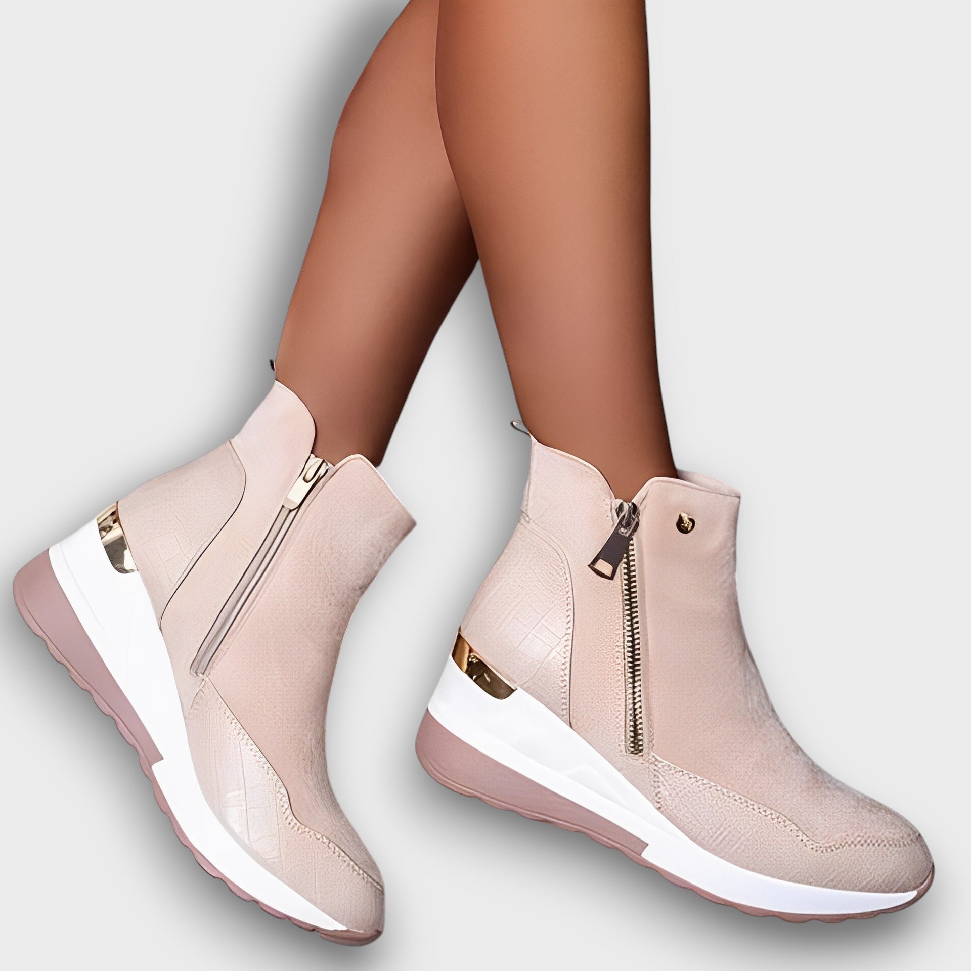 Bottines compensées zippées tendance (femme)