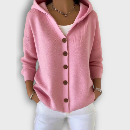 Cardigan en maille à capuche avec boutons