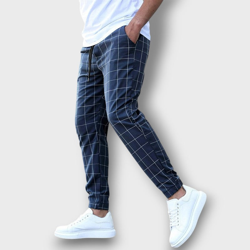 Pantalon de jogging à carreaux avec cordon (homme)