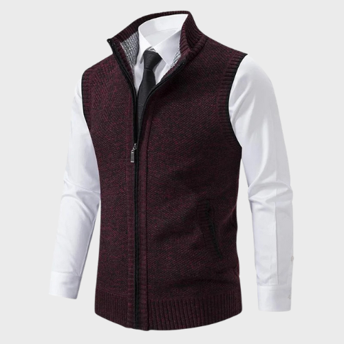 Gilet zippé en maille pour homme