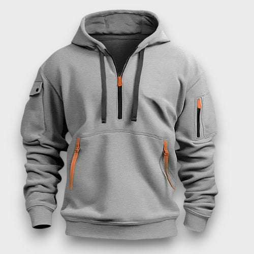 Sweat à capuche zippé avec détails contrastés (homme)