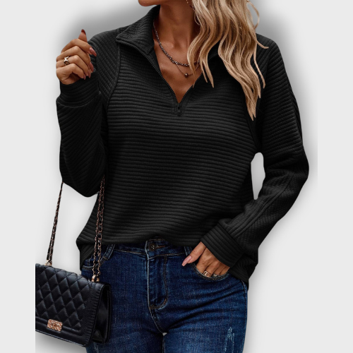 Pull femme demi-zip élégant