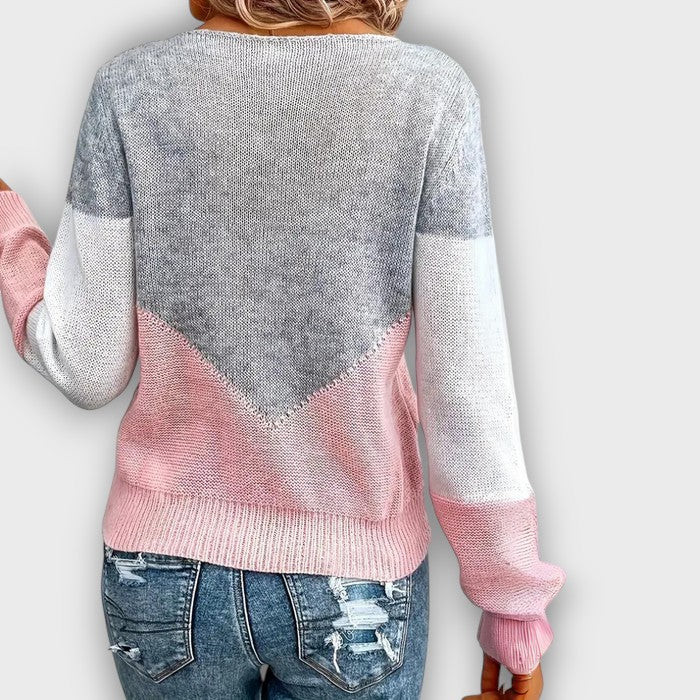 Pull en dégradé tricoté avec détail en maille (femme)