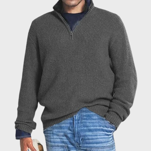 Pull homme zippé