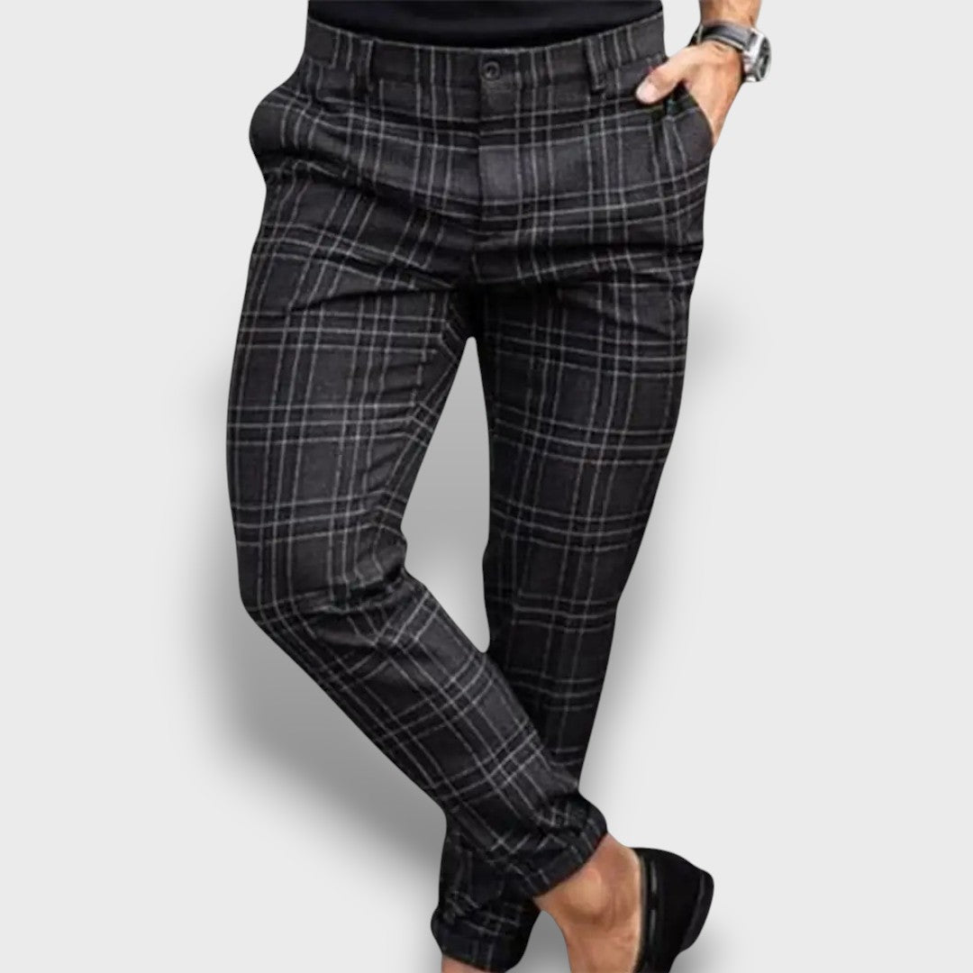 Pantalon homme à carreaux slim fit