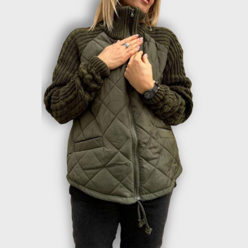 Veste matelassée femme avec manches en tricot