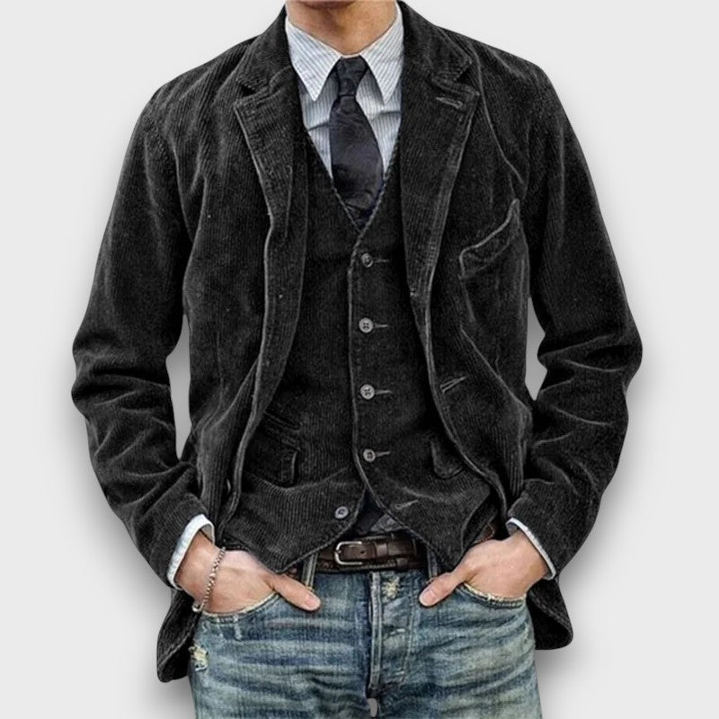 Veste en velours côtelé avec gilet (homme)