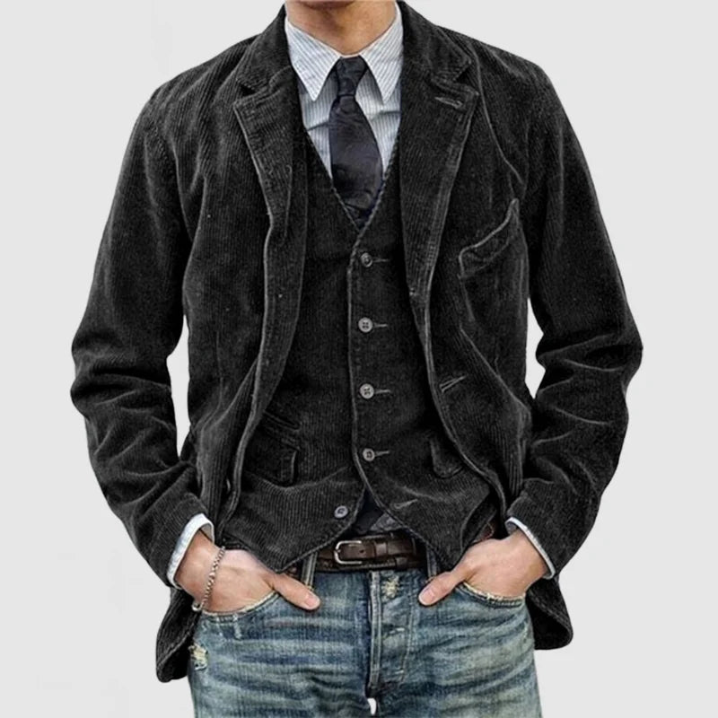 Blazer et gilet en velours côtelé