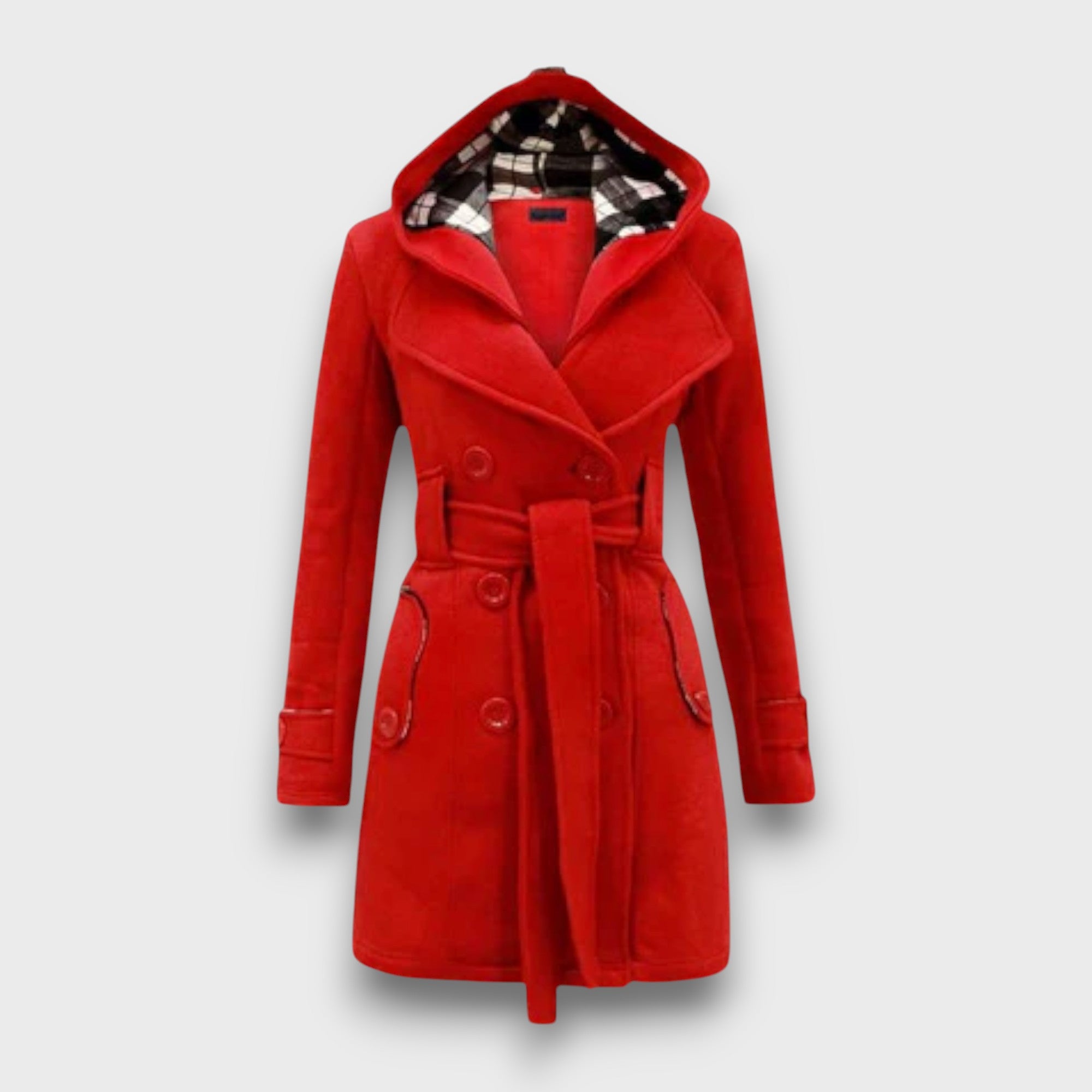 Trench-coat femme avec capuche et ceinture