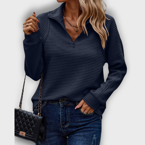 Pull femme demi-zip élégant