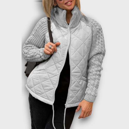 Veste matelassée femme avec manches en tricot