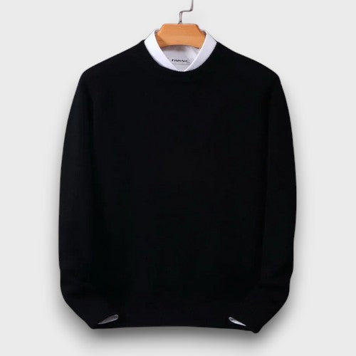 Pull classique à col rond avec effet chemise (homme)