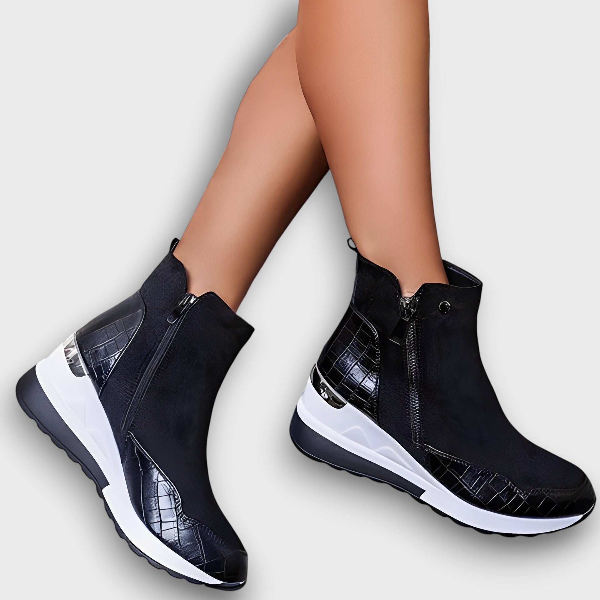 Bottines compensées zippées tendance (femme)