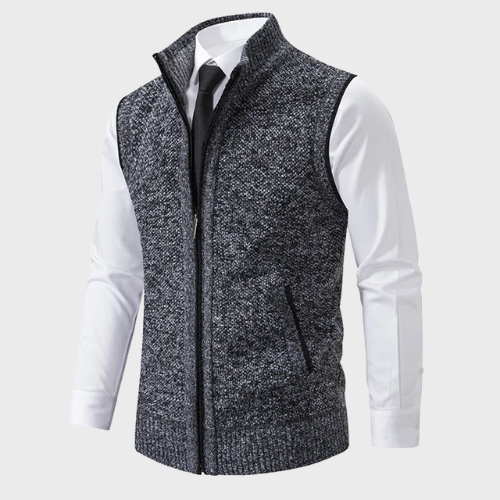 Gilet zippé en maille pour homme