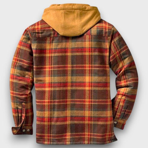 Veste à carreaux doublée avec capuche (homme)