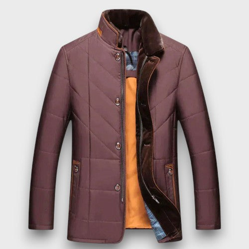 Veste matelassée à col montant avec doublure contrastée (homme)