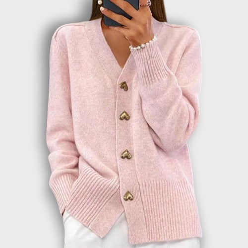 Cardigan avec boutons en forme de cœur (femme)