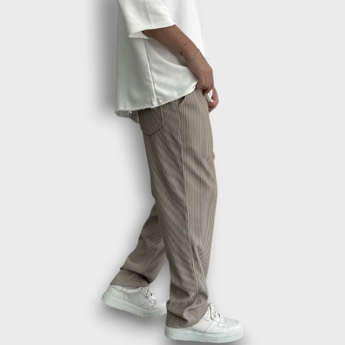Pantalon ample à rayures en tissu (homme)