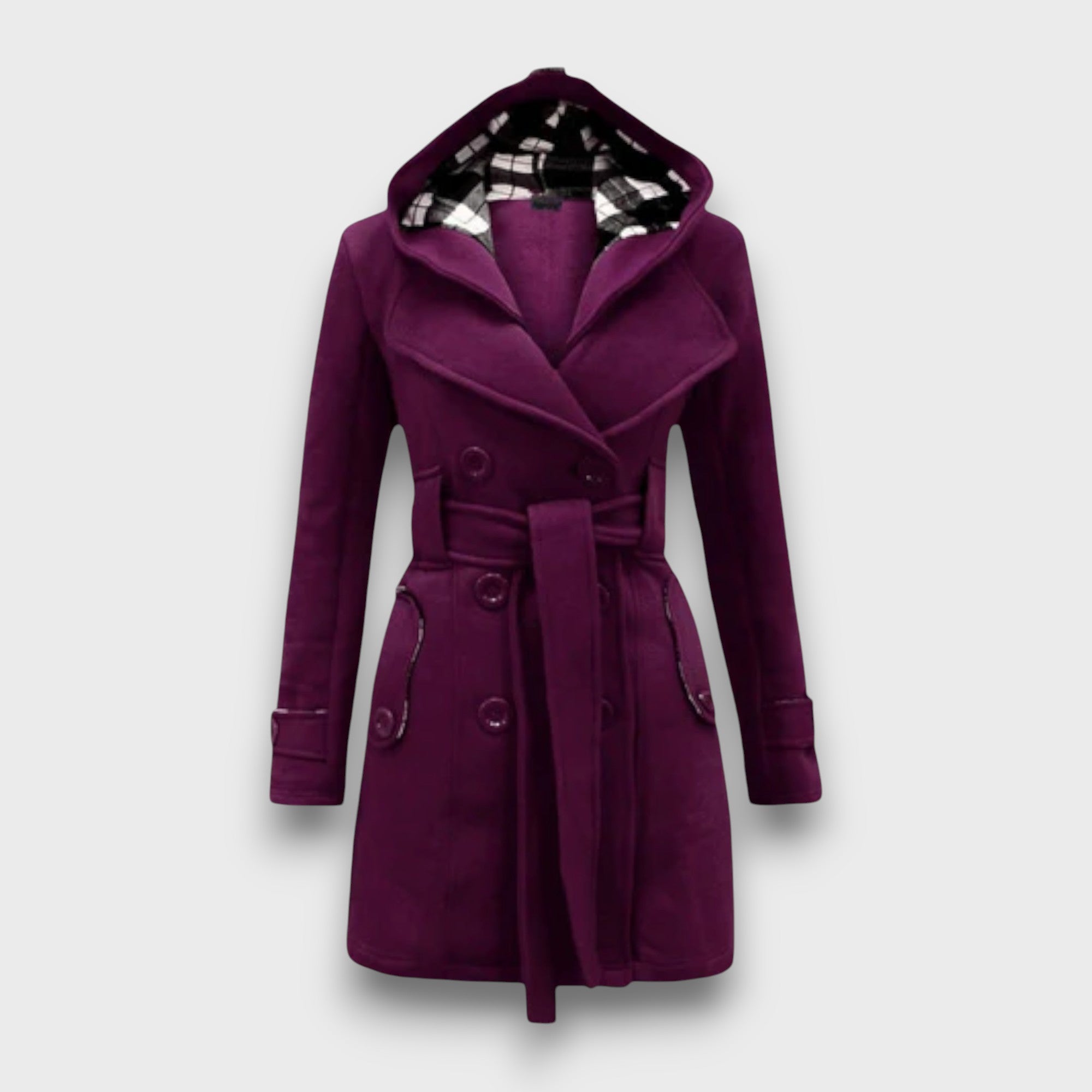 Trench-coat femme avec capuche et ceinture