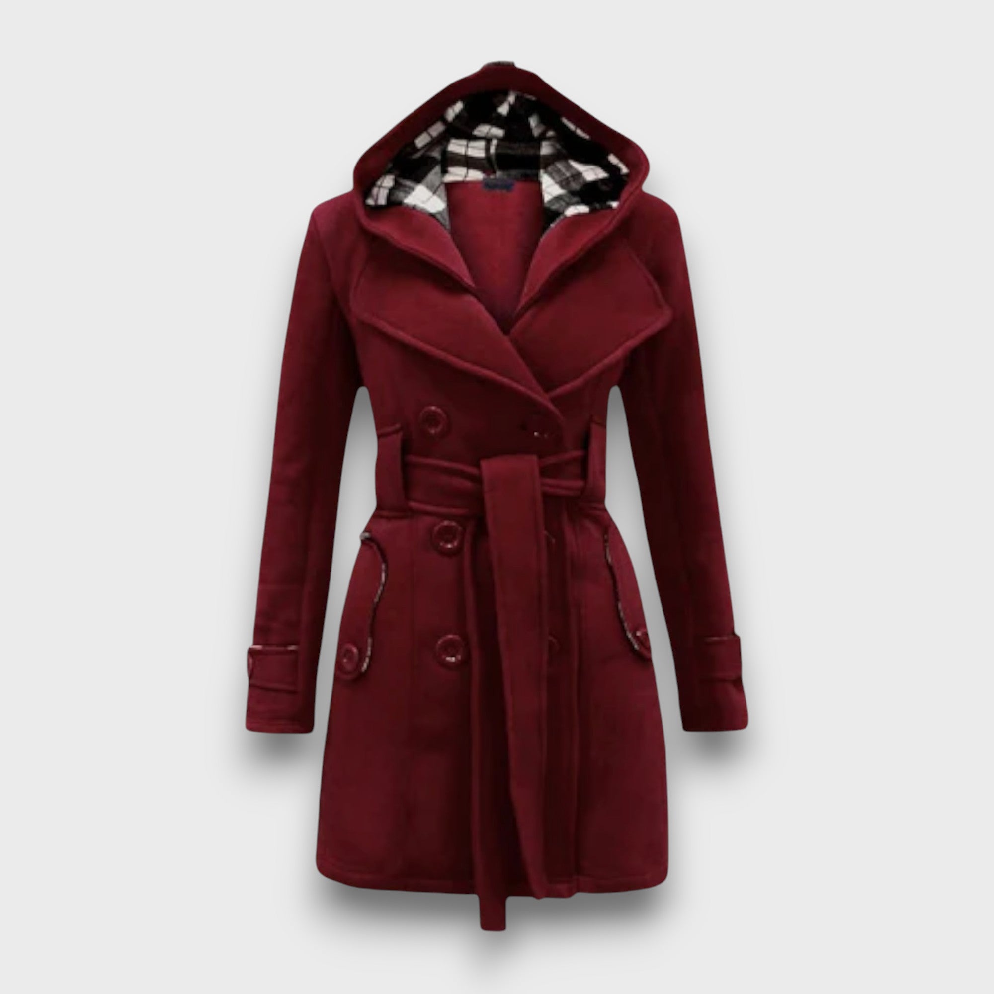 Trench-coat femme avec capuche et ceinture