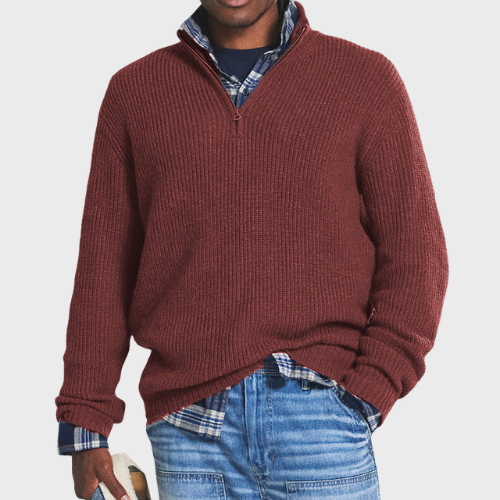 Pull homme zippé