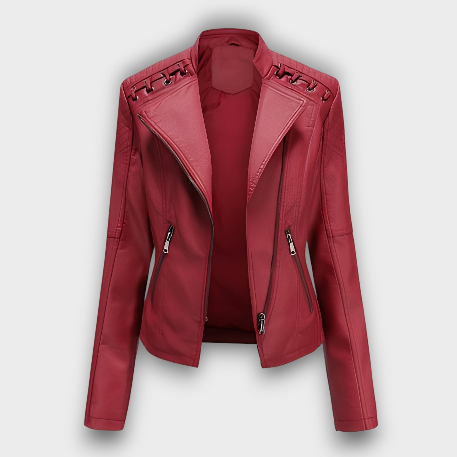 Veste biker en similicuir avec détails décoratifs (femme)