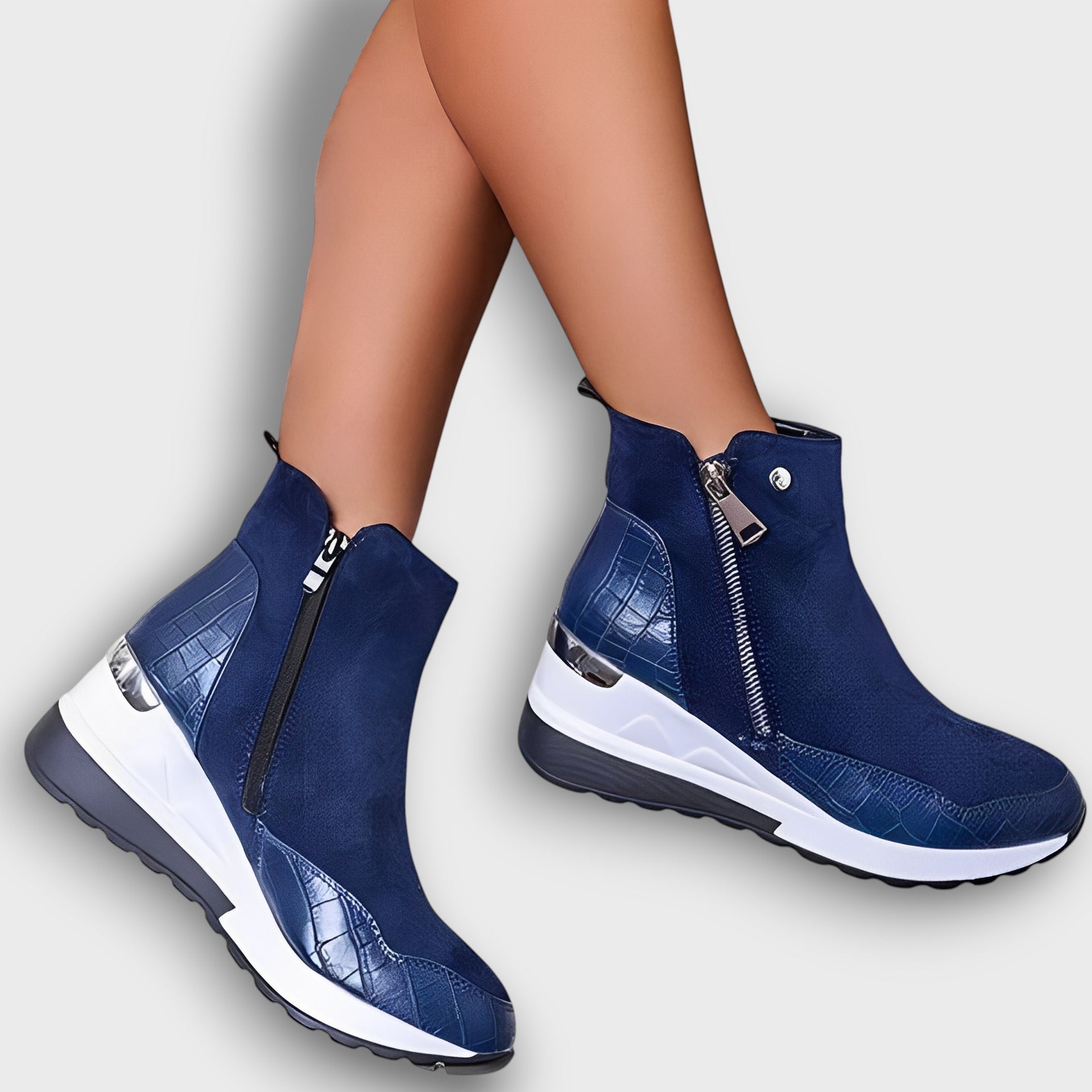 Bottines compensées zippées tendance (femme)
