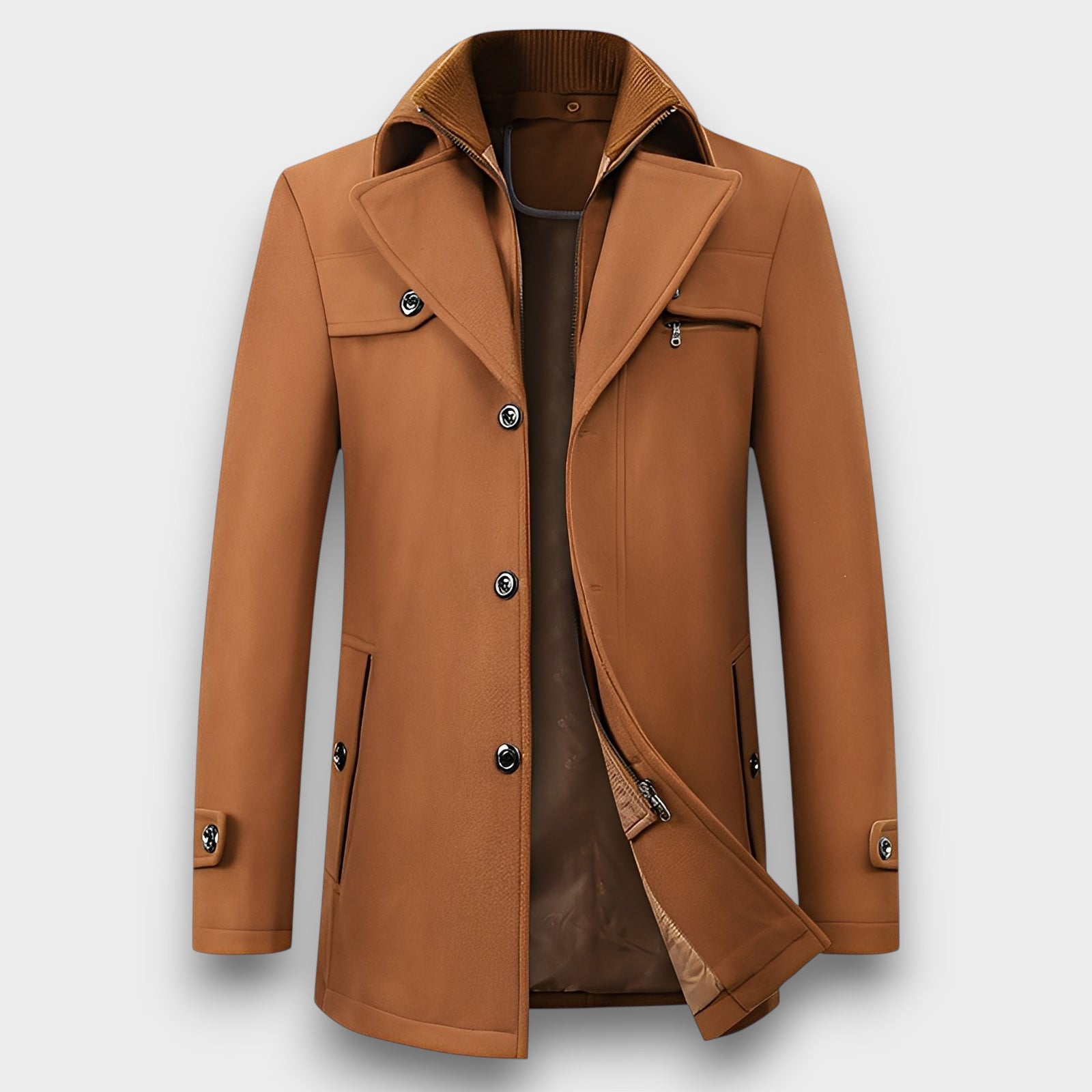 Manteau court classique à col revers (homme)