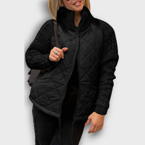 Veste matelassée femme avec manches en tricot