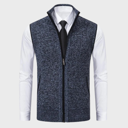 Gilet zippé en maille pour homme