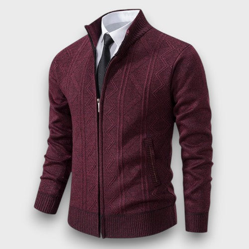 Gilet zippé à motif en tricot (homme)